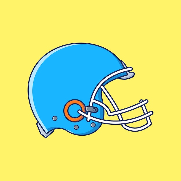 American football helmet flat vector illustration