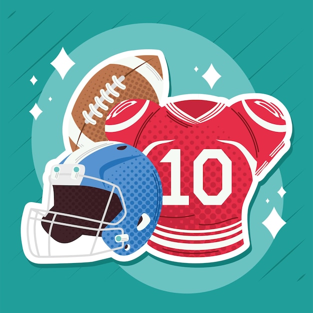 American football helmet and shirt emblem