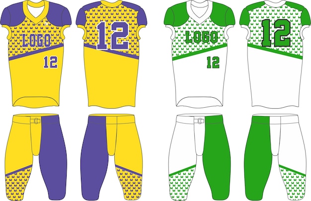 ベクトル アメリカン フットボール ジャージー、t シャツ スポーツ デザイン template.uniform 前面と背面ビュー