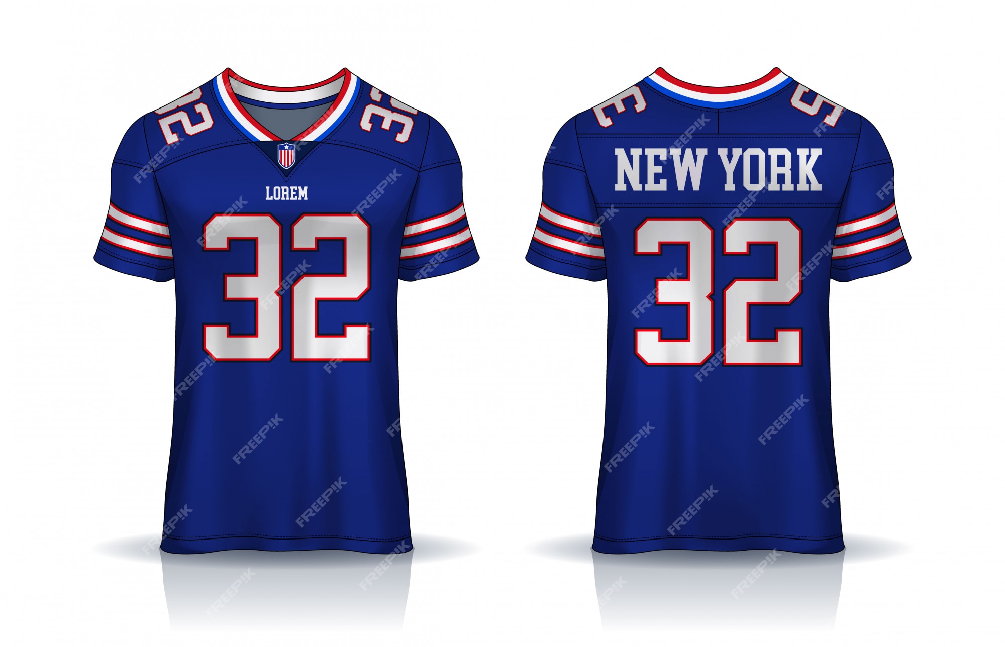 Premium Vector  American football jersey,t-shirt sport template.uniform  front and back view.