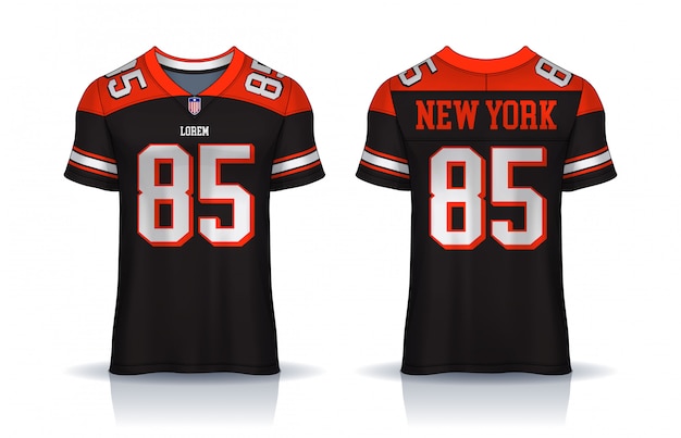 American Football jersey,t-shirt sport  template.uniform front and back view.