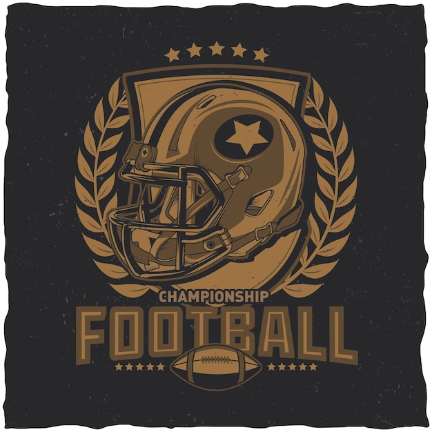 Vettore design dell'etichetta di football americano