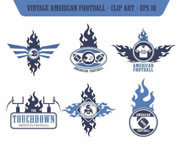 American football label sticker