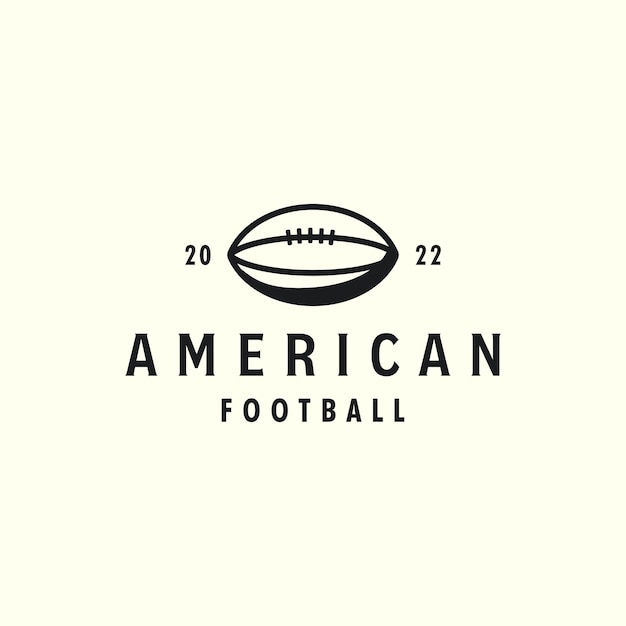 Vector american football line vintage style logo vector template illustration design