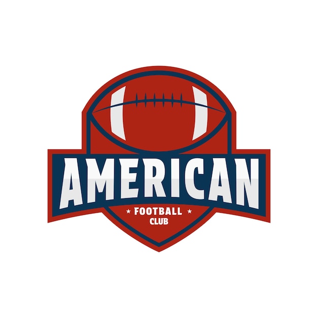 american football logo design emblem with shield
