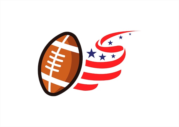 Шаблон дизайна логотипа американского футбола