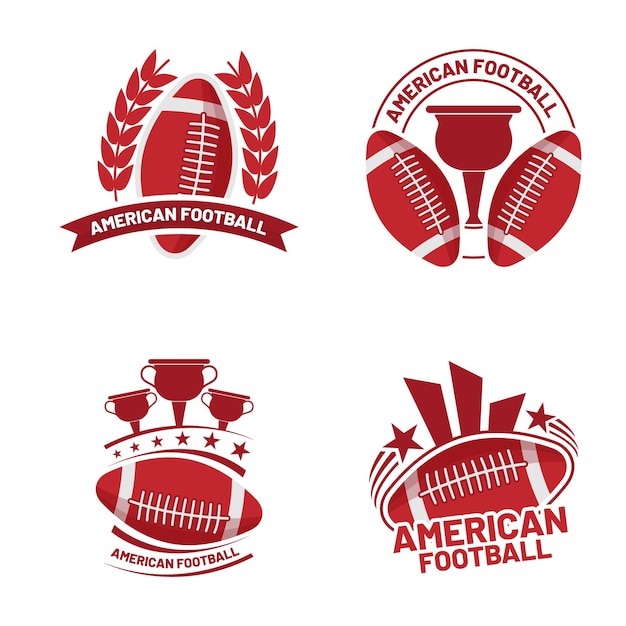 American football logo set with white background