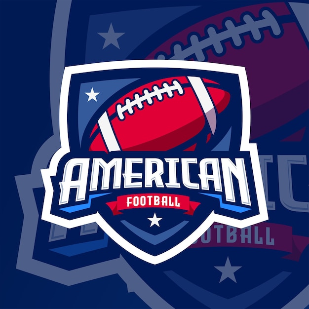 Vector american football logo templatevector illustration