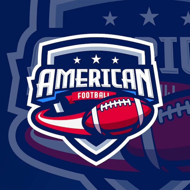 Vector american football logo templatevector illustration