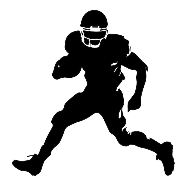 american football man silhouette vector on white background