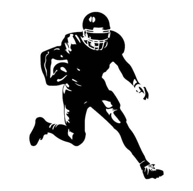 american football man silhouette vector on white background