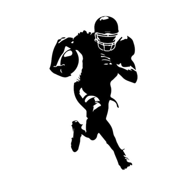 American football man silhouette vector on white background