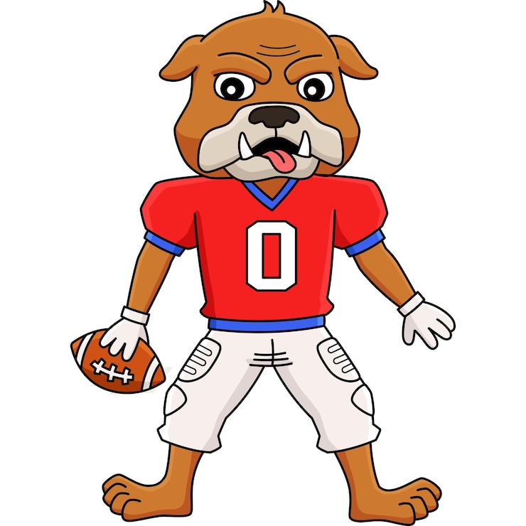 Vector american football mascot cartoon colored clipart