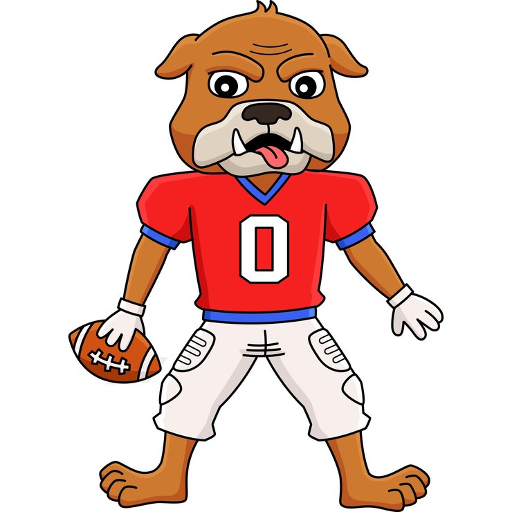 Vector american football mascot cartoon colored clipart
