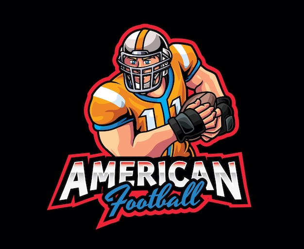 American football mascot logo design