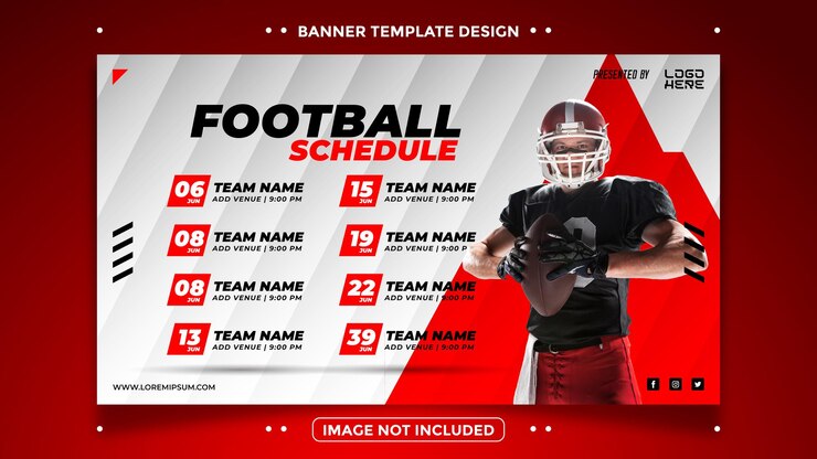 american football match landscape banner template