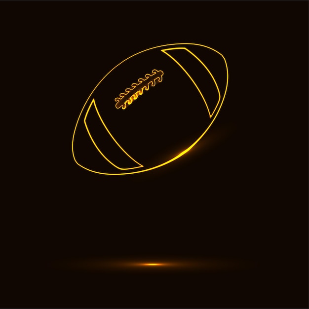 American football pictogram gloeiende gouden bal pictogram vectorillustratie Sportclub logo concept