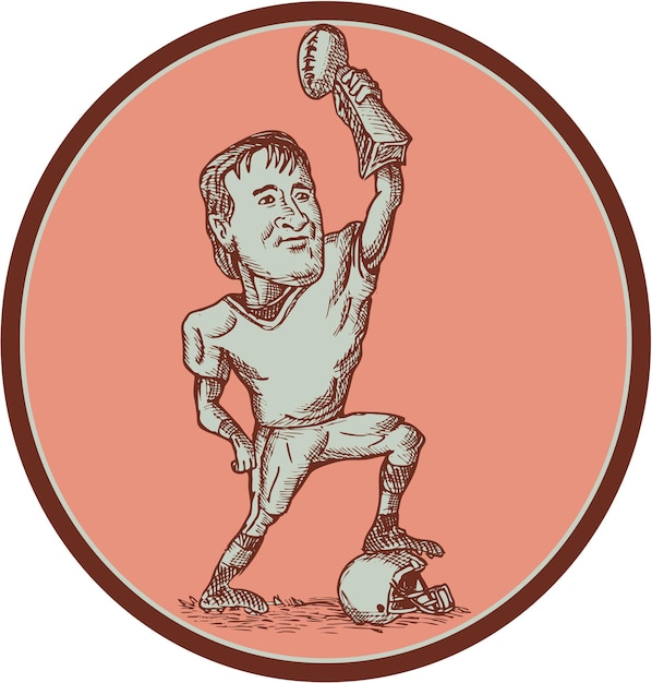 American Football Player Champion Trophy Tekening