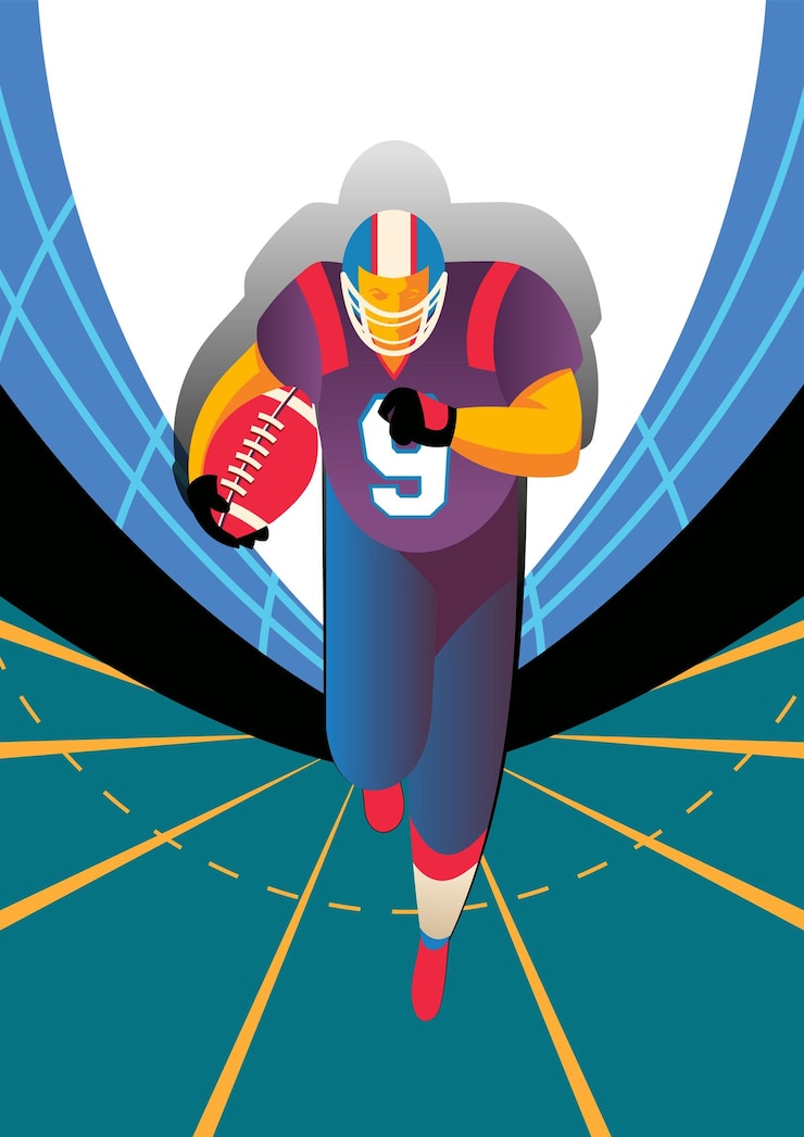 Vector american football player illustration