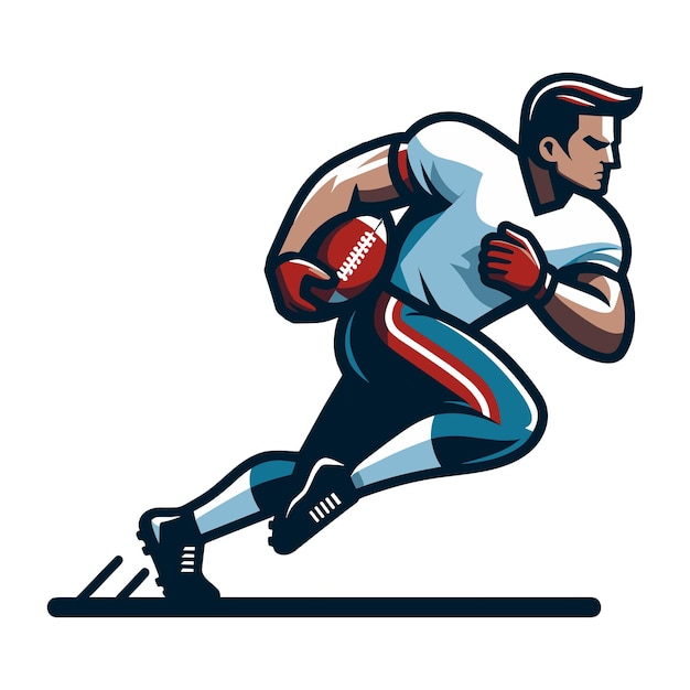 American football player men athlete vector illustration colorful style American football rugby