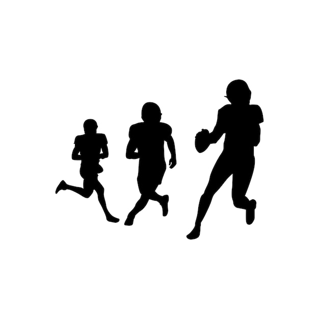 Vector american football player silhouettes