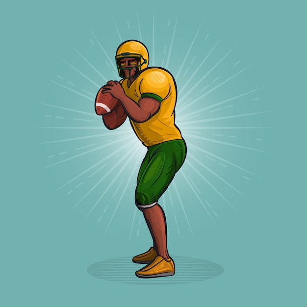 American football player throw