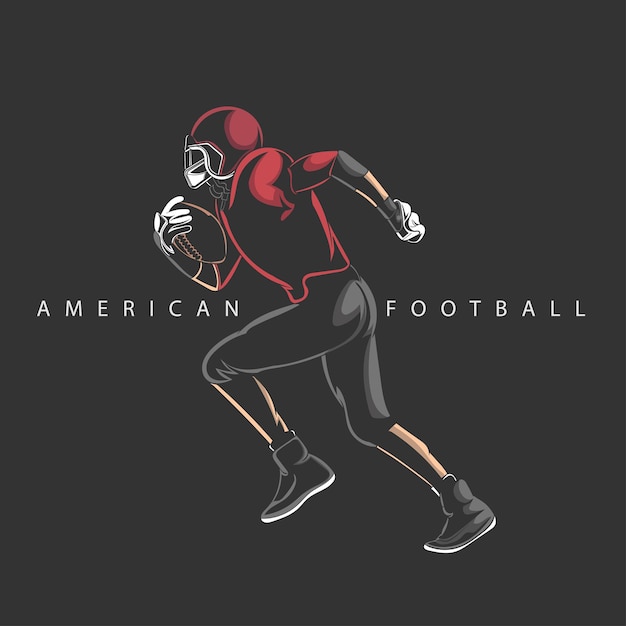 Vettore illustrazione vettoriale del giocatore di football americano