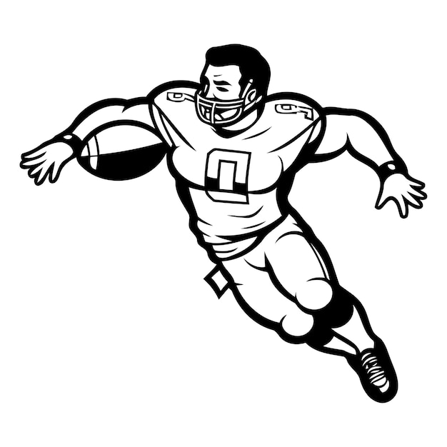 Vector american football player with ball vector illustration of a football player