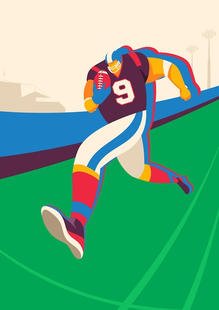 Vector american football player