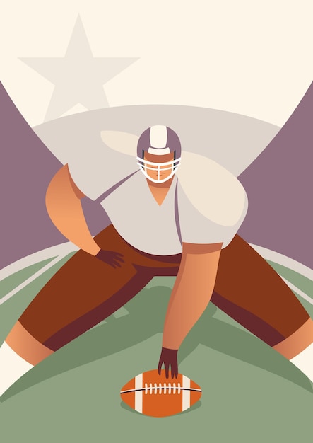 Vector american football player