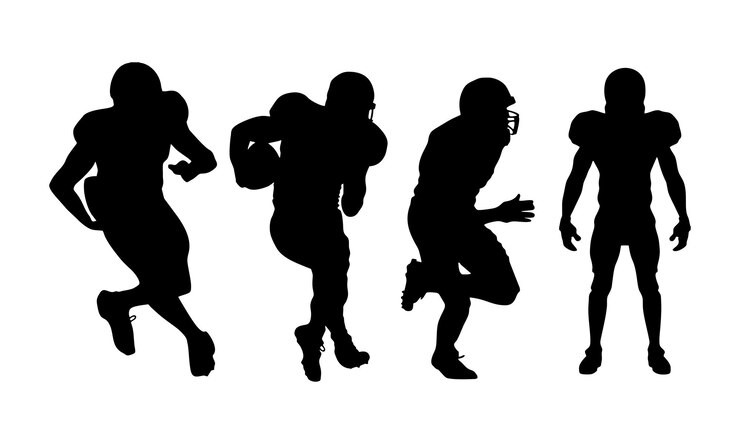 American Football Players Silhouettes