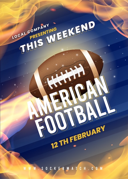 Американский футбол дизайн шаблона плаката