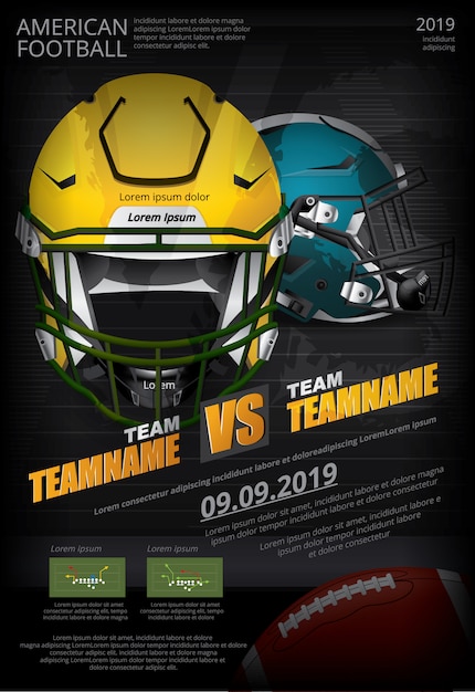 Vector american football poster template vector illustration