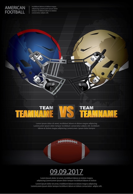 Vector american football poster vector illustration