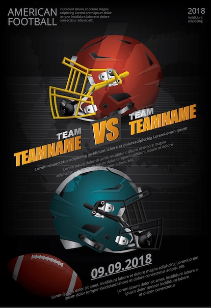 Vector american football poster vector illustration