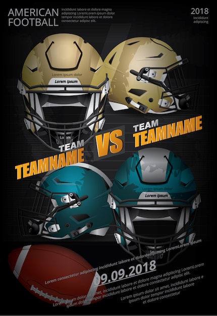 Vector american football poster vector illustration