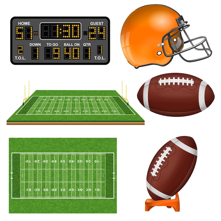 Vector american football realistic icons