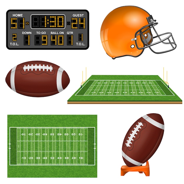 Vector american football realistische pictogrammen