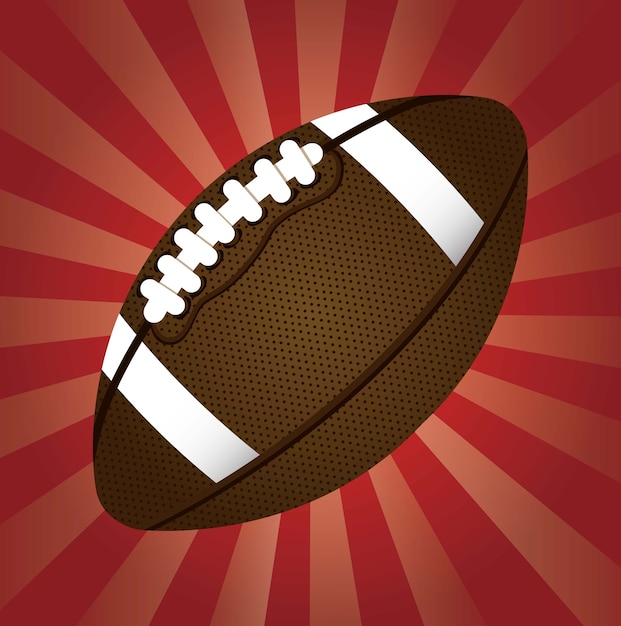 Vector american football over red background vector illustration