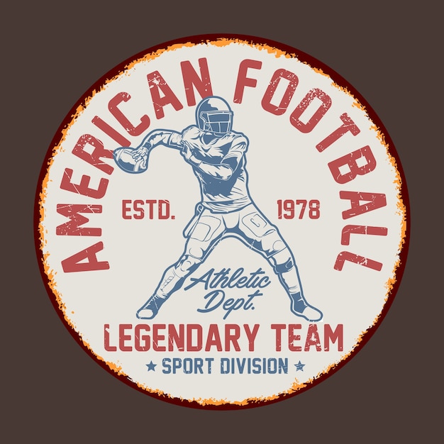 Vector american football retro signs graphic