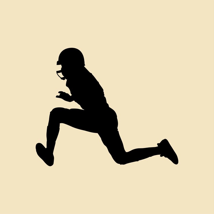 Vector american football rugby athlete player silhouette illustration vector