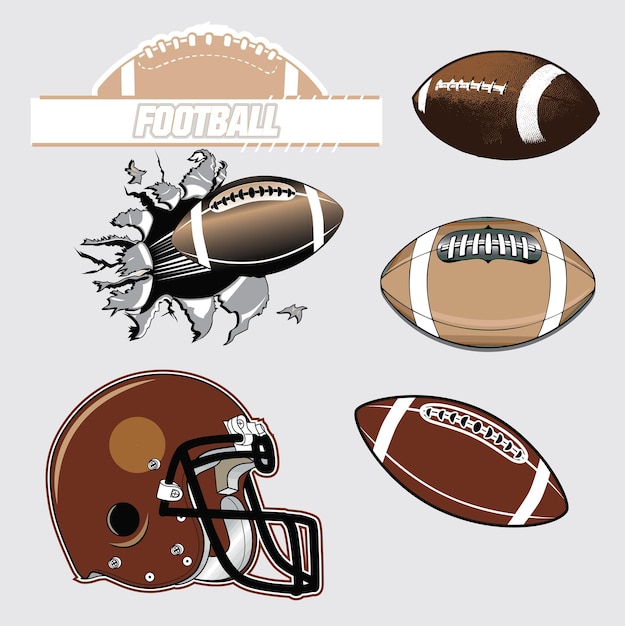 American football rugby ball set