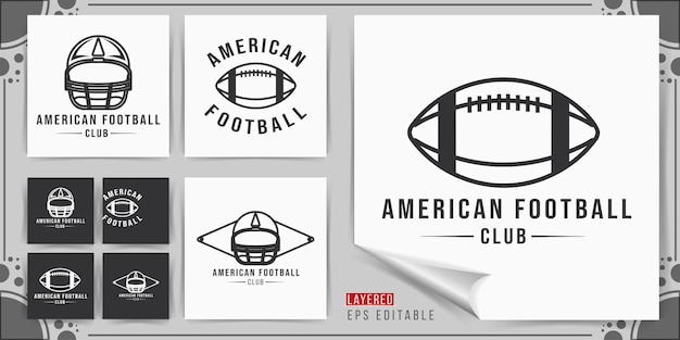 Illustrazione vettoriale di football americano, rugby logo design