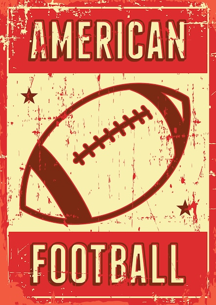 American football rugby sport retro pop art posterborden