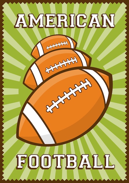 American football rugby sport retro pop art posterborden