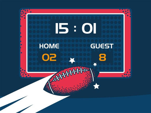 American football score board ball