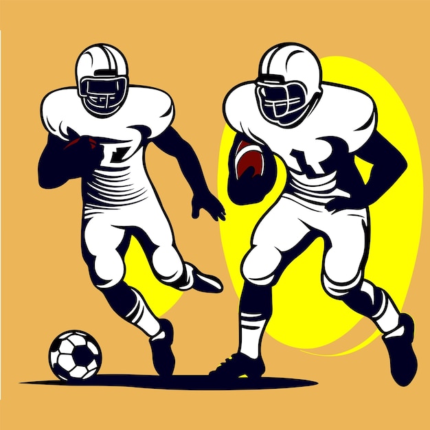 American football silhouettes football illustration