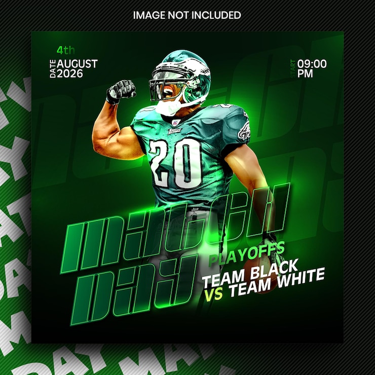 Vector american football social post design