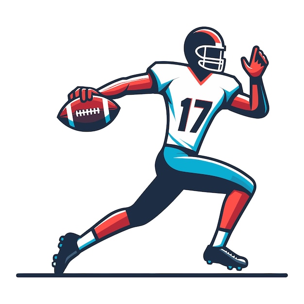 Vector american football speler mannen atleet vector illustratie kleurrijke stijl american football rugby