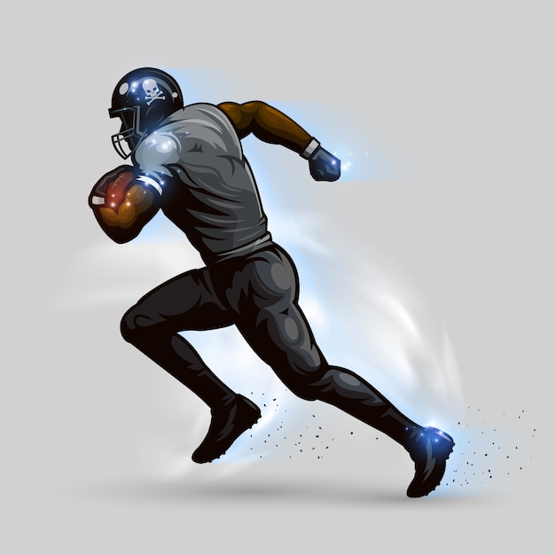 American football-speler uitgevoerd